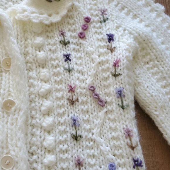 Vintage embroidered knit cardigan - Picture 4 of 10